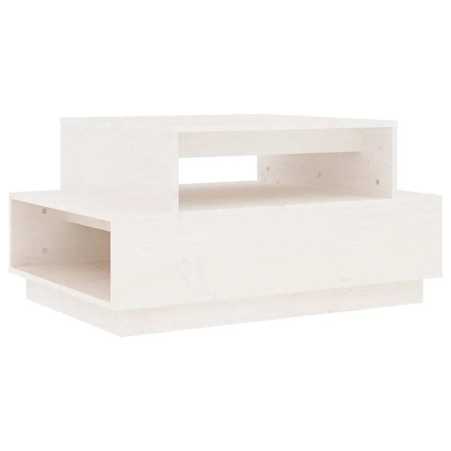 Salontafel 80X55X40,5 Cm Massief Grenenhout Wit