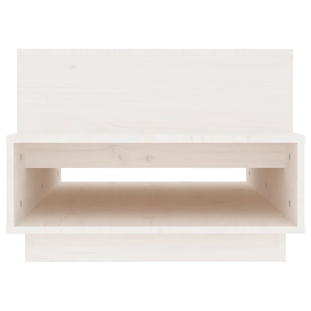 Salontafel 80X55X40,5 Cm Massief Grenenhout Wit