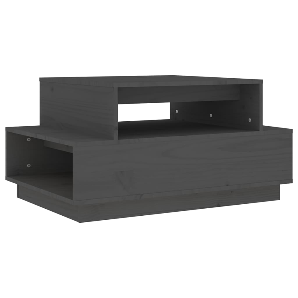Salontafel 80X55X40,5 Cm Massief Grenenhout Grijs