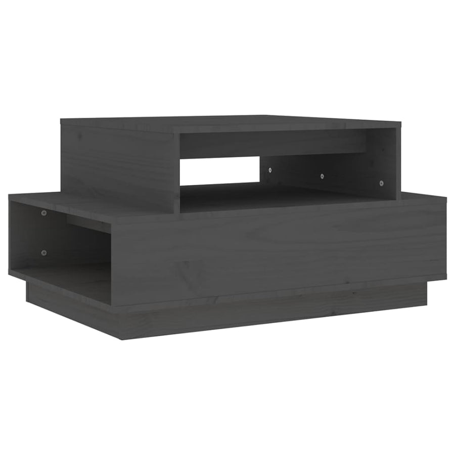 Salontafel 80X55X40,5 Cm Massief Grenenhout Grijs