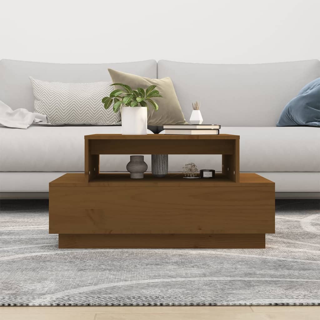 Salontafel 80X55X40,5 Cm Massief Grenenhout Honingbruin