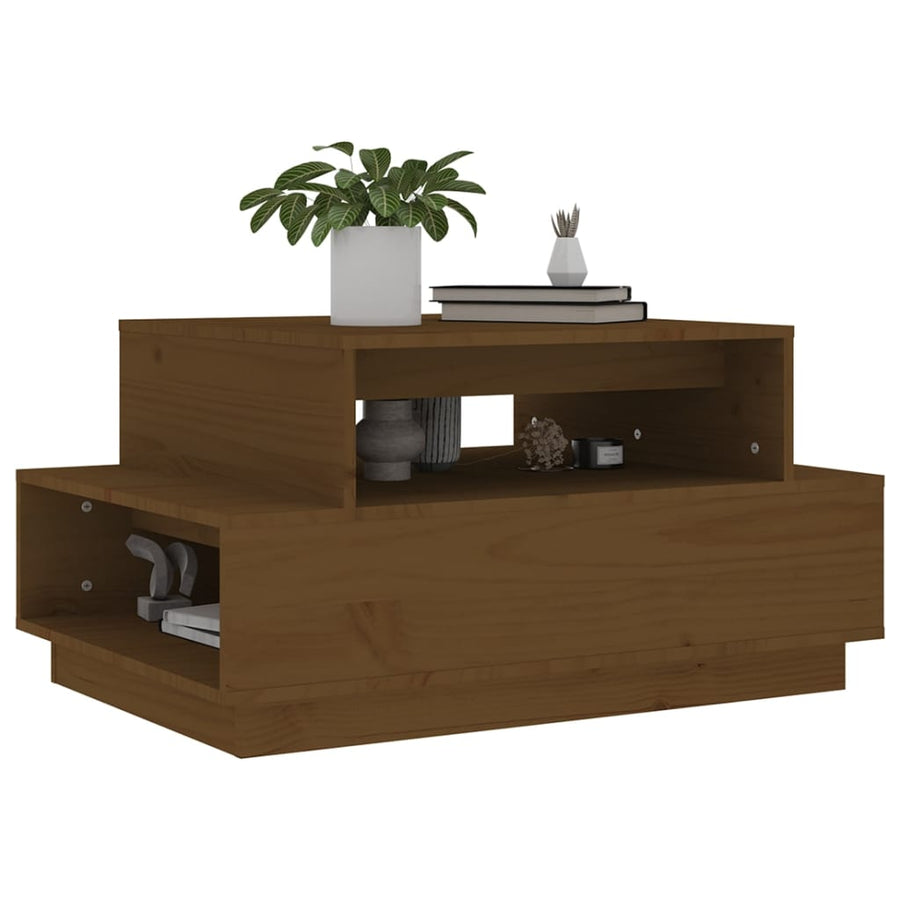 Salontafel 80X55X40,5 Cm Massief Grenenhout Honingbruin