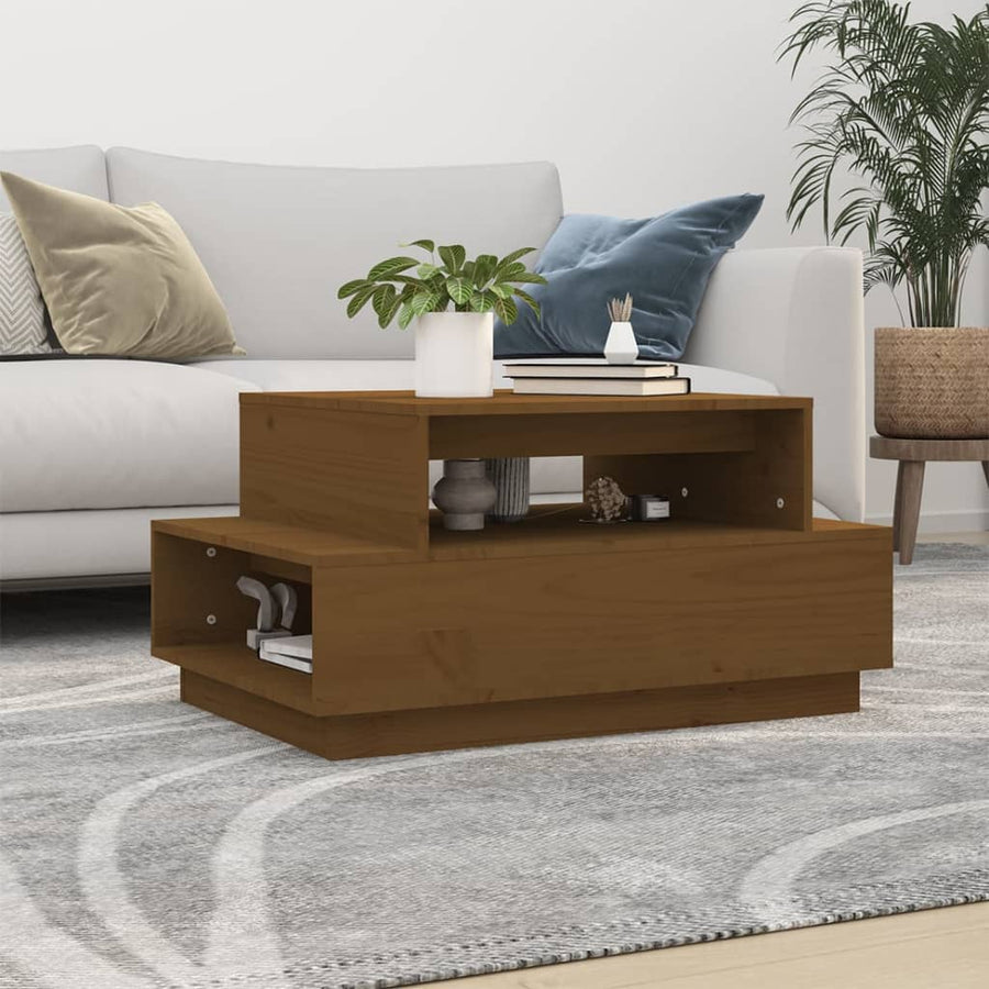 Salontafel 80X55X40,5 Cm Massief Grenenhout Honingbruin