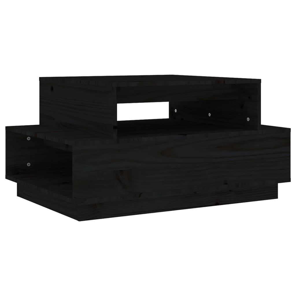 Salontafel 80X55X40,5 Cm Massief Grenenhout Zwart