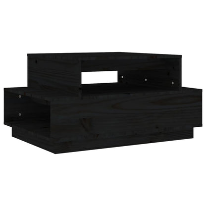 Salontafel 80X55X40,5 Cm Massief Grenenhout Zwart