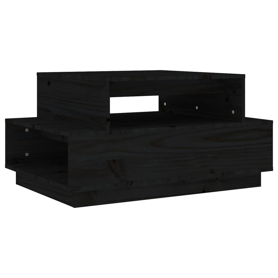 Salontafel 80X55X40,5 Cm Massief Grenenhout Zwart
