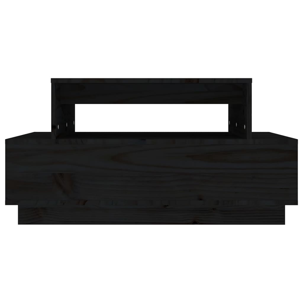 Salontafel 80X55X40,5 Cm Massief Grenenhout Zwart