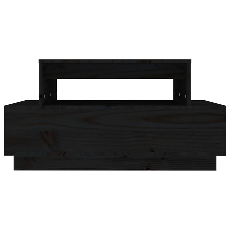 Salontafel 80X55X40,5 Cm Massief Grenenhout Zwart