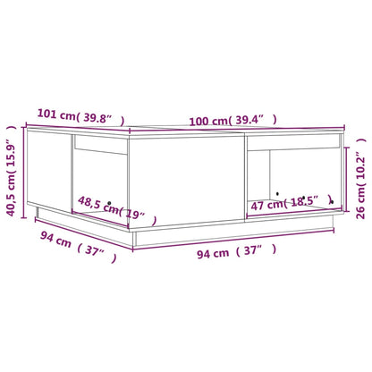 Salontafel 00X0X40,5 Cm Massief Grenenhout 100 x 101 x 40.5 cm Naturel