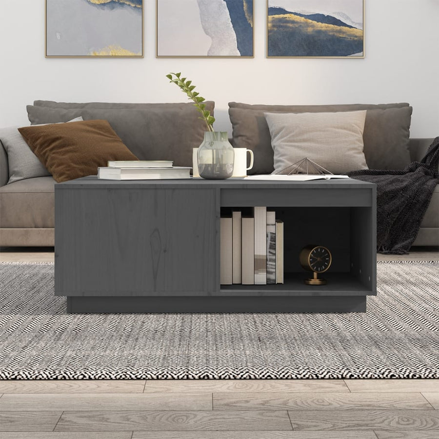 Salontafel 100X101X40,5 Cm Massief Grenenhout Grijs