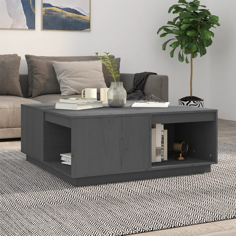 Salontafel 100X101X40,5 Cm Massief Grenenhout Grijs