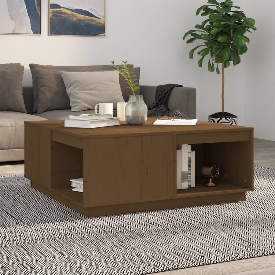 Salontafel 100X101X40,5 Cm Massief Grenenhout Honingbruin