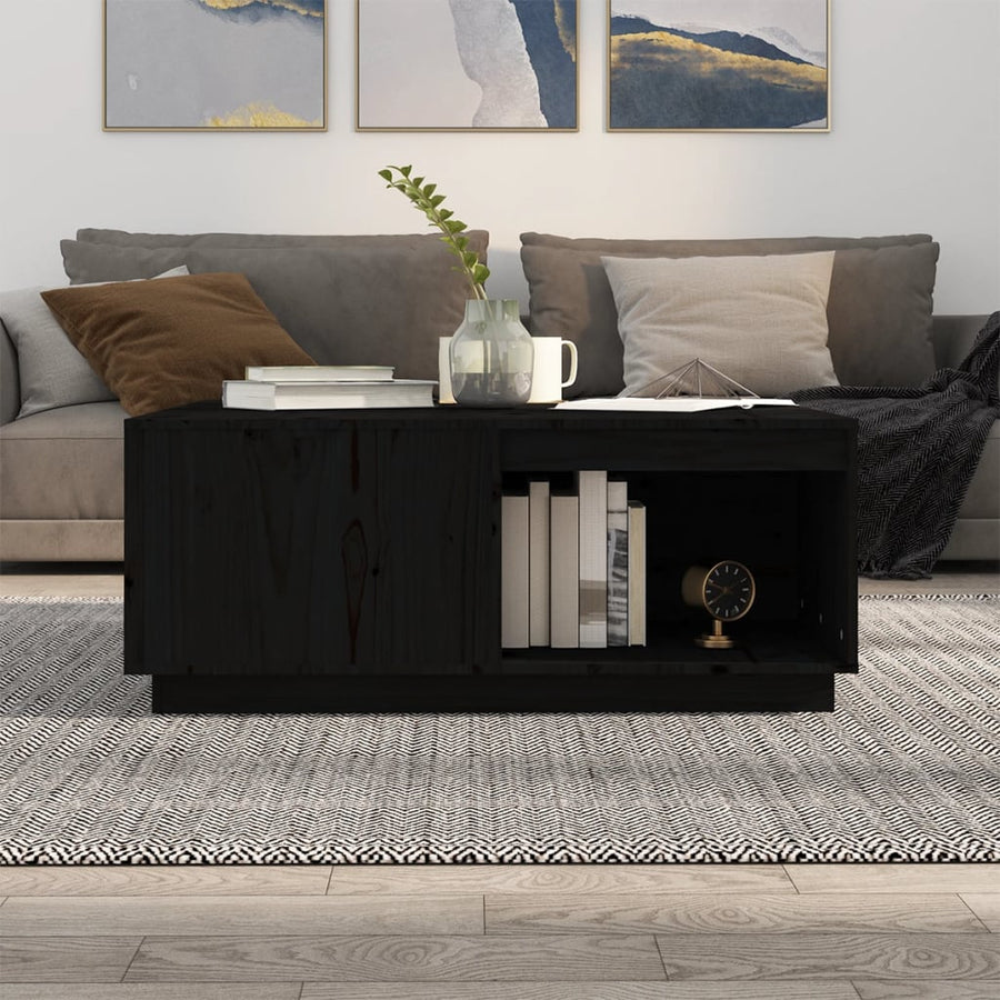 Salontafel 100X101X40,5 Cm Massief Grenenhout Zwart