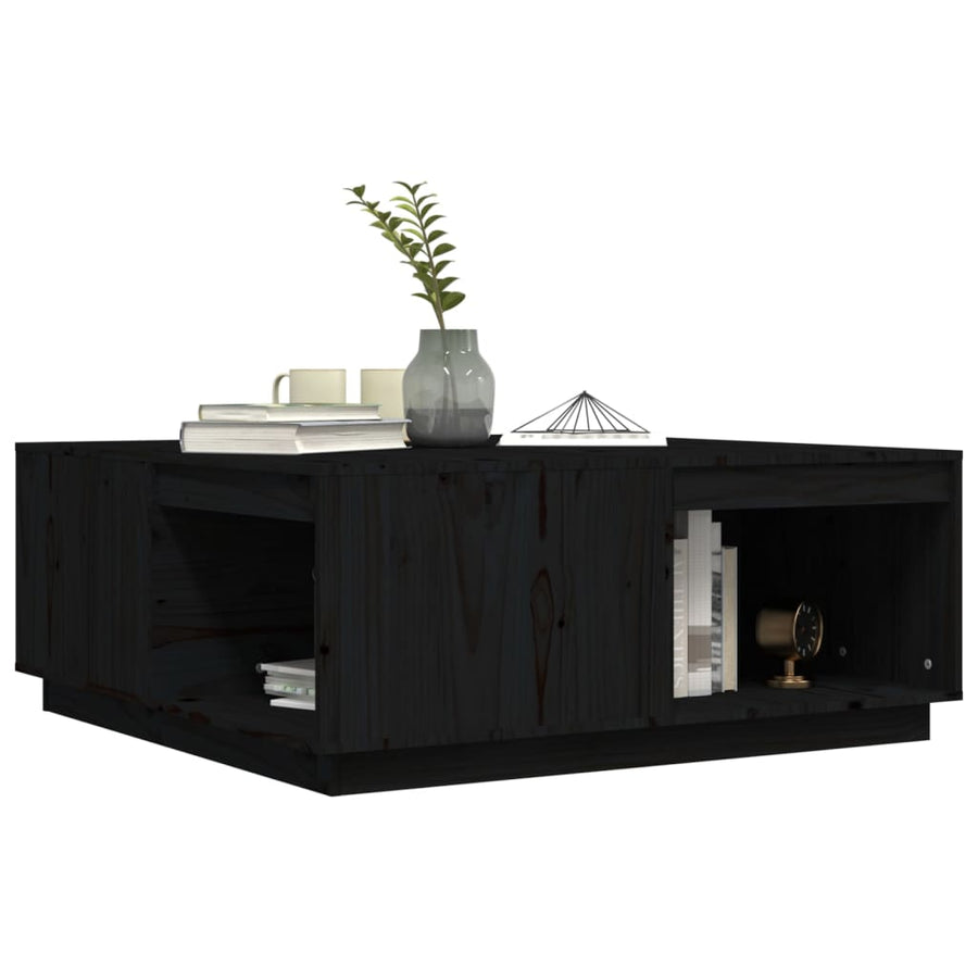 Salontafel 100X101X40,5 Cm Massief Grenenhout Zwart