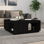 Coffee table 100x101x40.5 cm solid pine black
