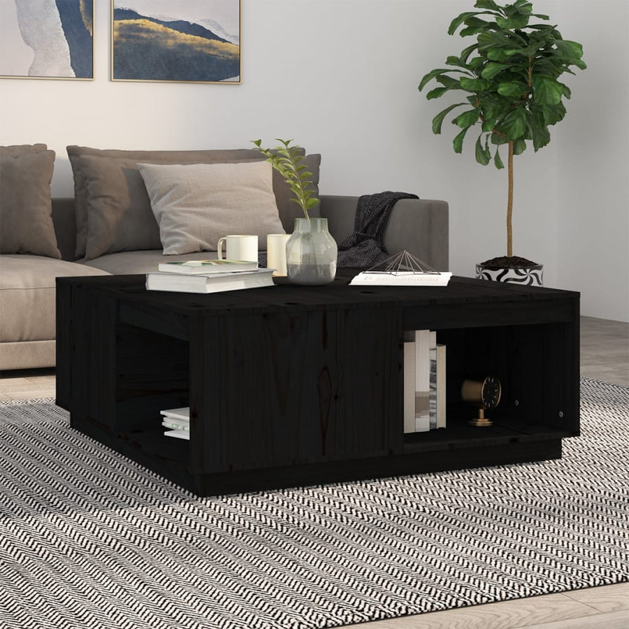 Salontafel 100X101X40,5 Cm Massief Grenenhout Zwart