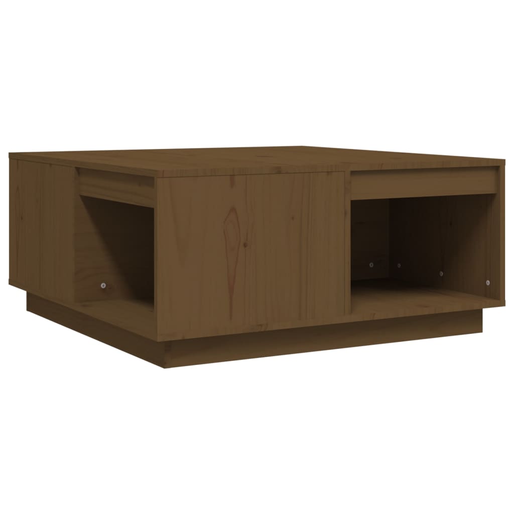 Salontafel 80X8X36,5 Cm Massief Grenenhout 80 x 81 x 36.5 cm Honingbruin