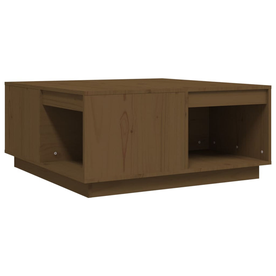 Salontafel 80X8X36,5 Cm Massief Grenenhout 80 x 81 x 36.5 cm Honingbruin