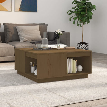 Salontafel 80X8X36,5 Cm Massief Grenenhout 80 x 81 x 36.5 cm Honingbruin