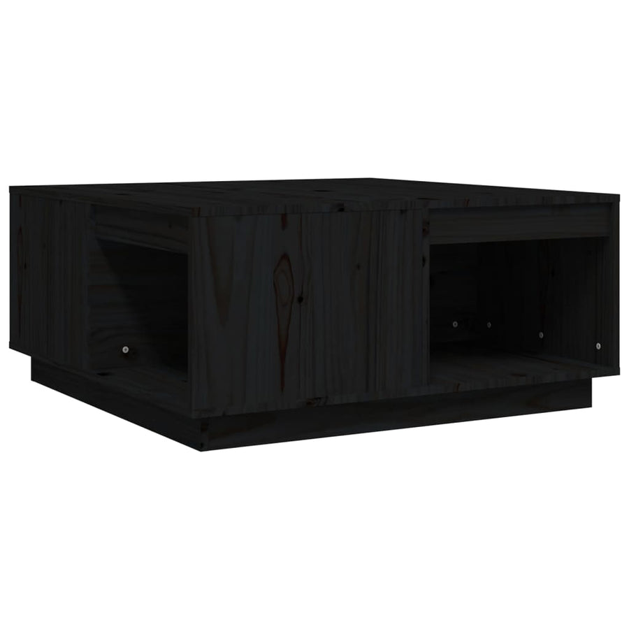 Salontafel 80X81X36,5 Cm Massief Grenenhout Zwart