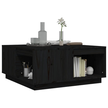 Salontafel 80X81X36,5 Cm Massief Grenenhout Zwart