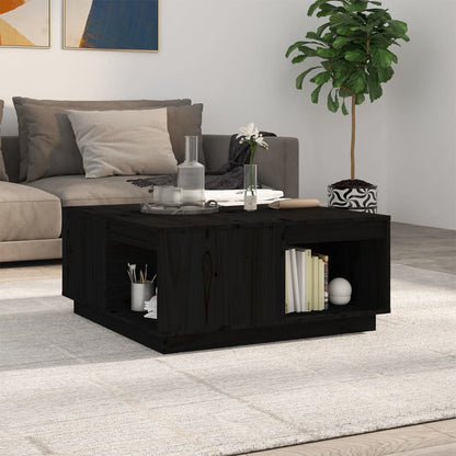 Salontafel 80X81X36,5 Cm Massief Grenenhout Zwart