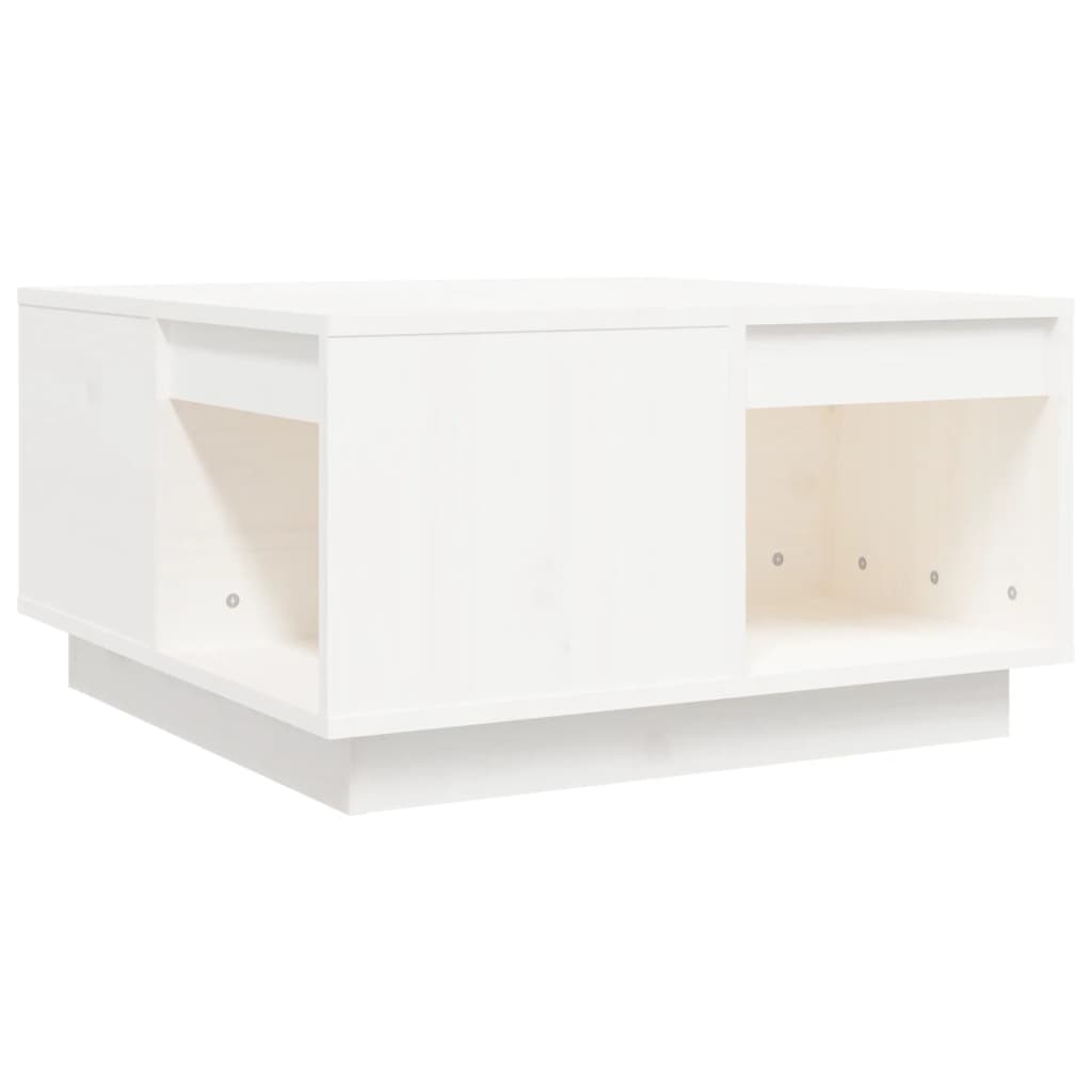 Salontafel 60X6X32,5 Cm Massief Grenenhout 60 x 61 x 32.5 cm Wit