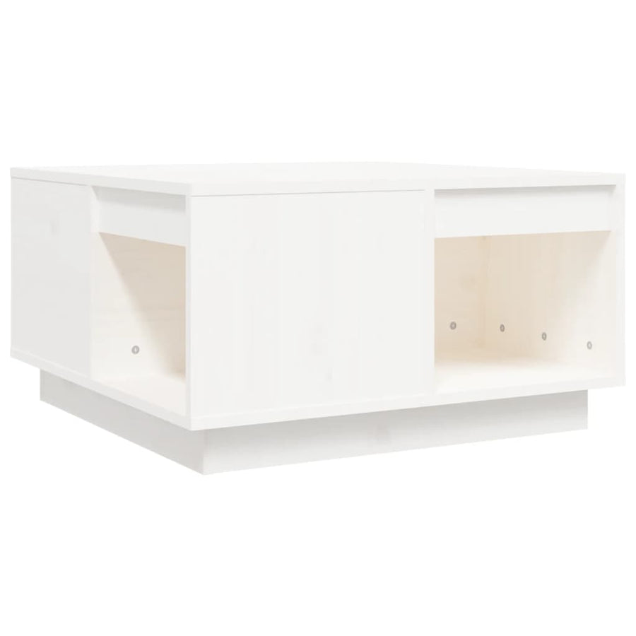 Salontafel 60X6X32,5 Cm Massief Grenenhout 60 x 61 x 32.5 cm Wit