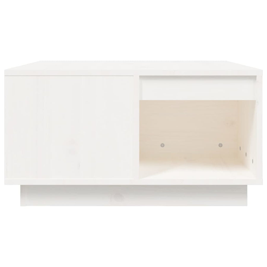 Salontafel 60X6X32,5 Cm Massief Grenenhout 60 x 61 x 32.5 cm Wit