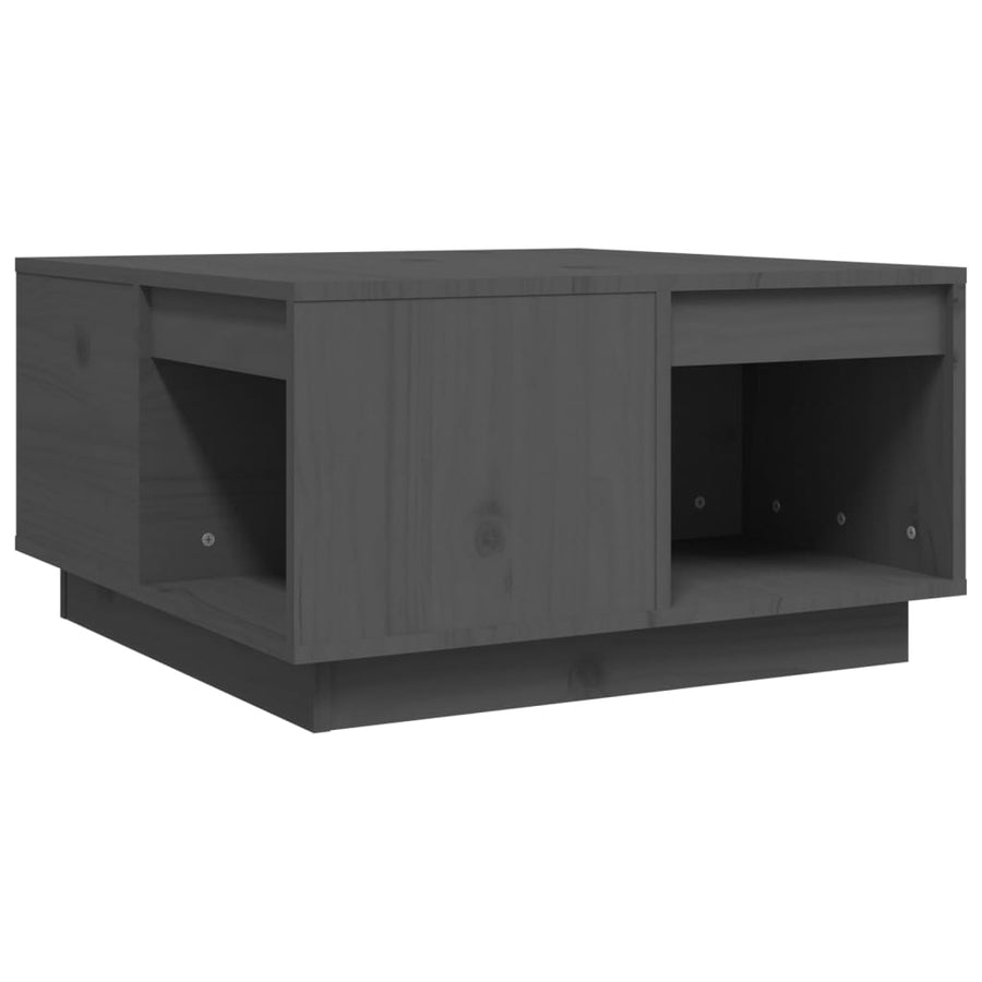Salontafel 60X6X32,5 Cm Massief Grenenhout 60 x 61 x 32.5 cm Grijs