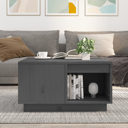 Salontafel 60X6X32,5 Cm Massief Grenenhout 60 x 61 x 32.5 cm Grijs