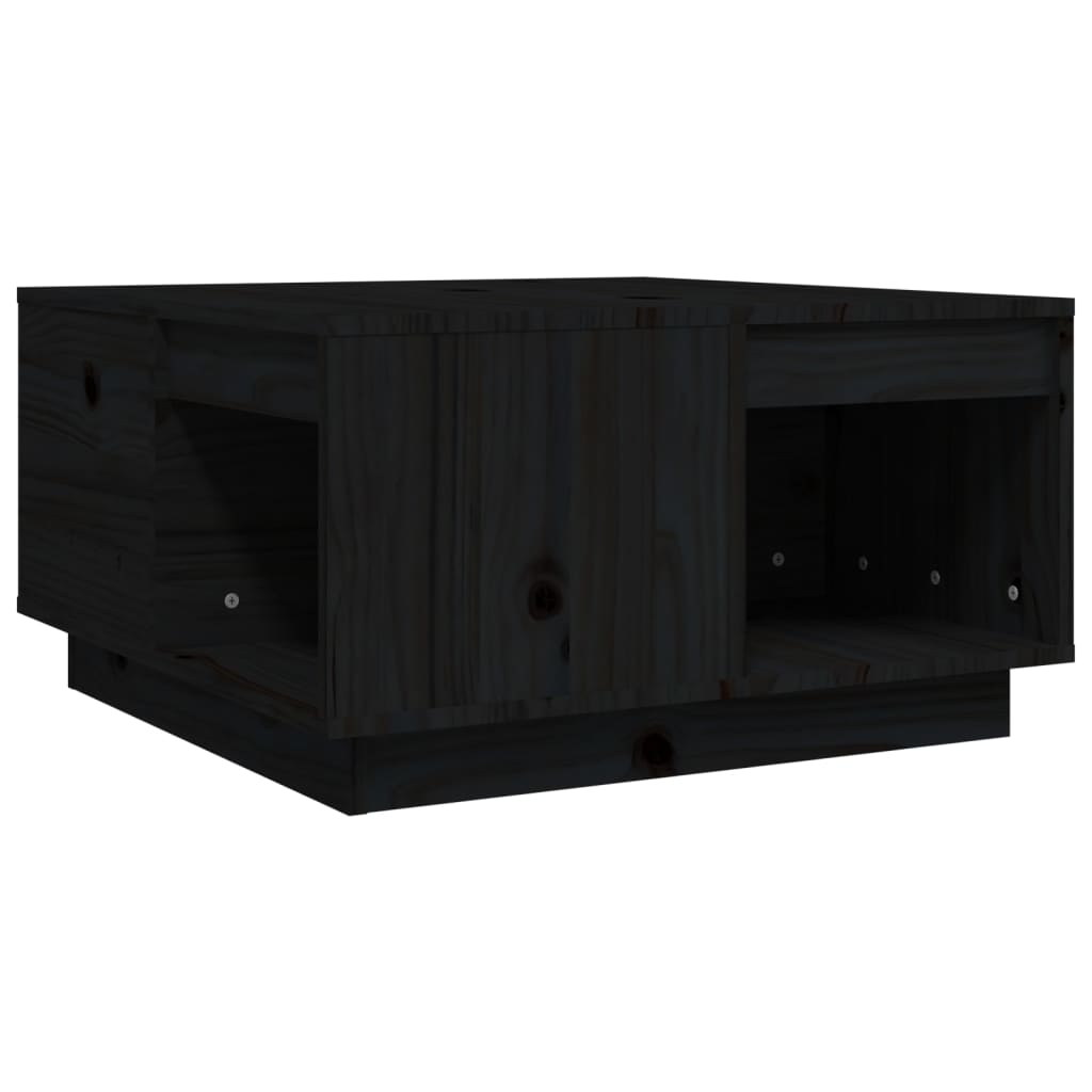 Salontafel 60X6X32,5 Cm Massief Grenenhout 60 x 61 x 32.5 cm Zwart