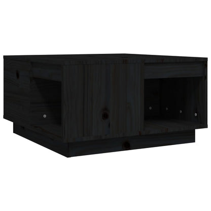 Salontafel 60X6X32,5 Cm Massief Grenenhout 60 x 61 x 32.5 cm Zwart