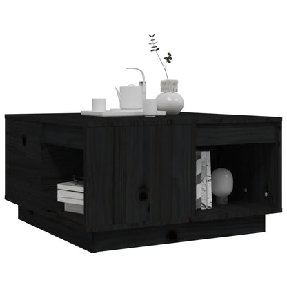 Salontafel 60X6X32,5 Cm Massief Grenenhout 60 x 61 x 32.5 cm Zwart