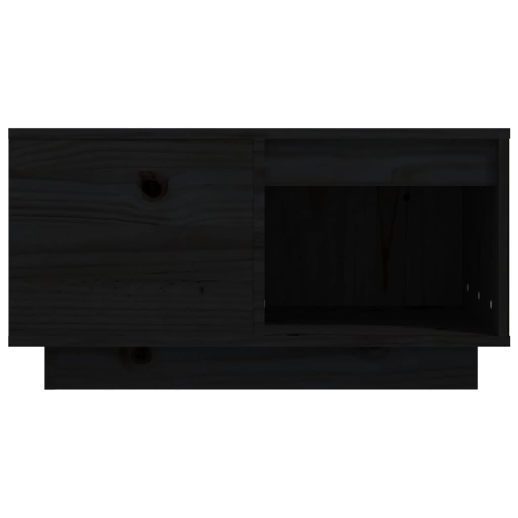 Salontafel 60X6X32,5 Cm Massief Grenenhout 60 x 61 x 32.5 cm Zwart