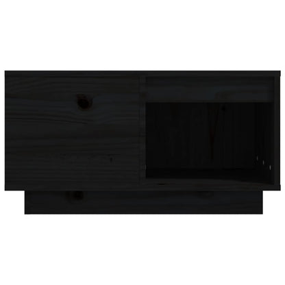 Salontafel 60X6X32,5 Cm Massief Grenenhout 60 x 61 x 32.5 cm Zwart