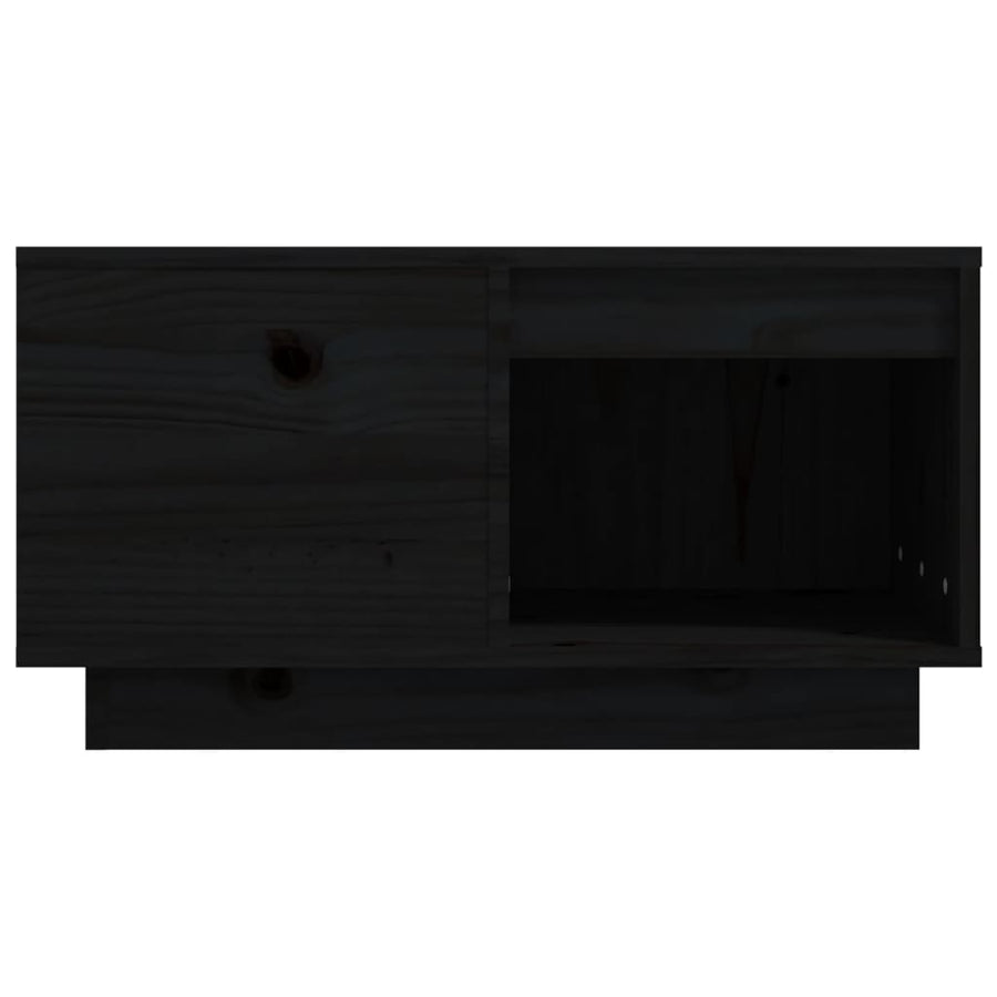 Salontafel 60X6X32,5 Cm Massief Grenenhout 60 x 61 x 32.5 cm Zwart