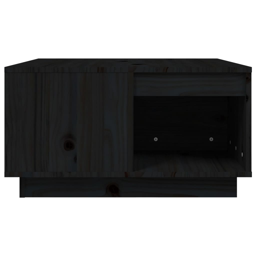 Salontafel 60X6X32,5 Cm Massief Grenenhout 60 x 61 x 32.5 cm Zwart