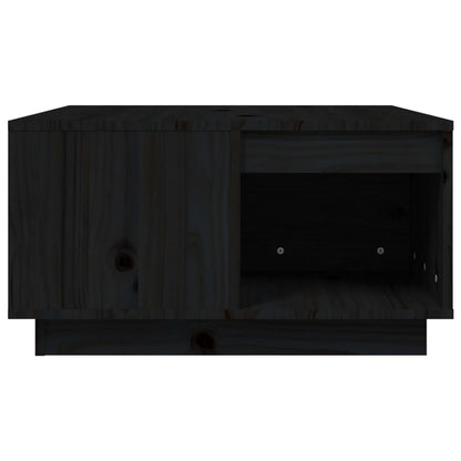 Salontafel 60X6X32,5 Cm Massief Grenenhout 60 x 61 x 32.5 cm Zwart