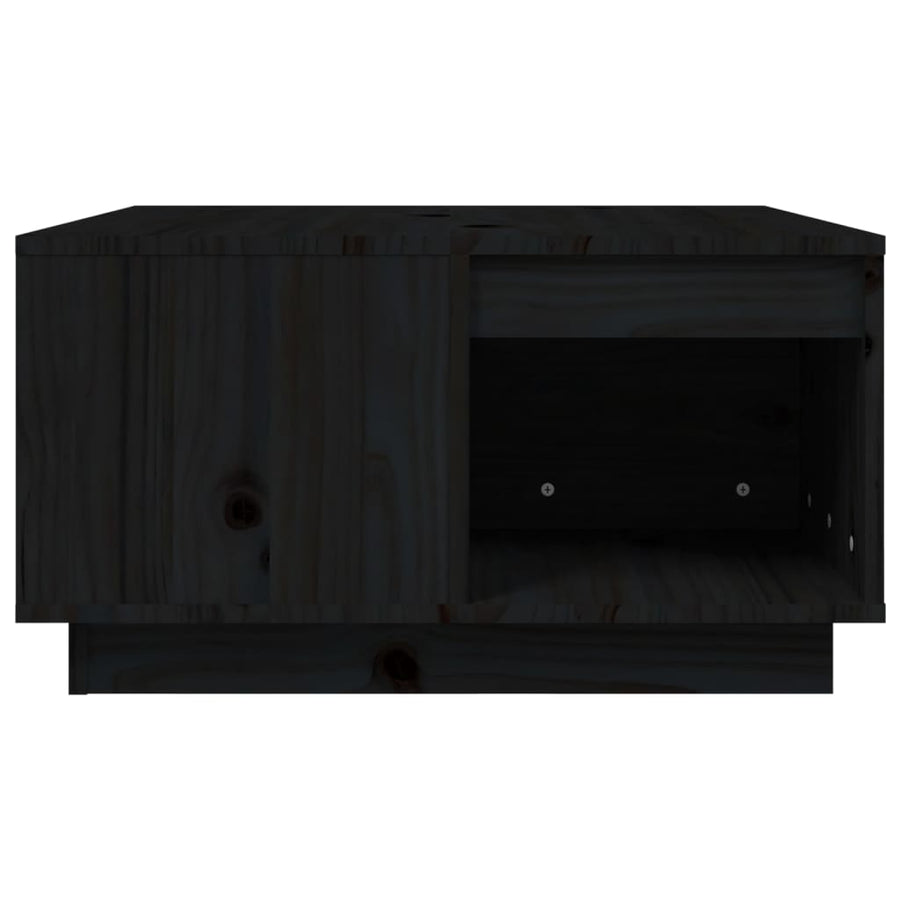 Salontafel 60X6X32,5 Cm Massief Grenenhout 60 x 61 x 32.5 cm Zwart