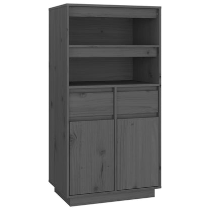 Hoge Kast 60X40X116,5 Cm Massief Grenenhout Grijs