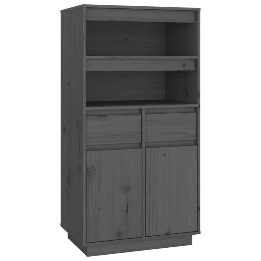 Hoge Kast 60X40X116,5 Cm Massief Grenenhout Grijs