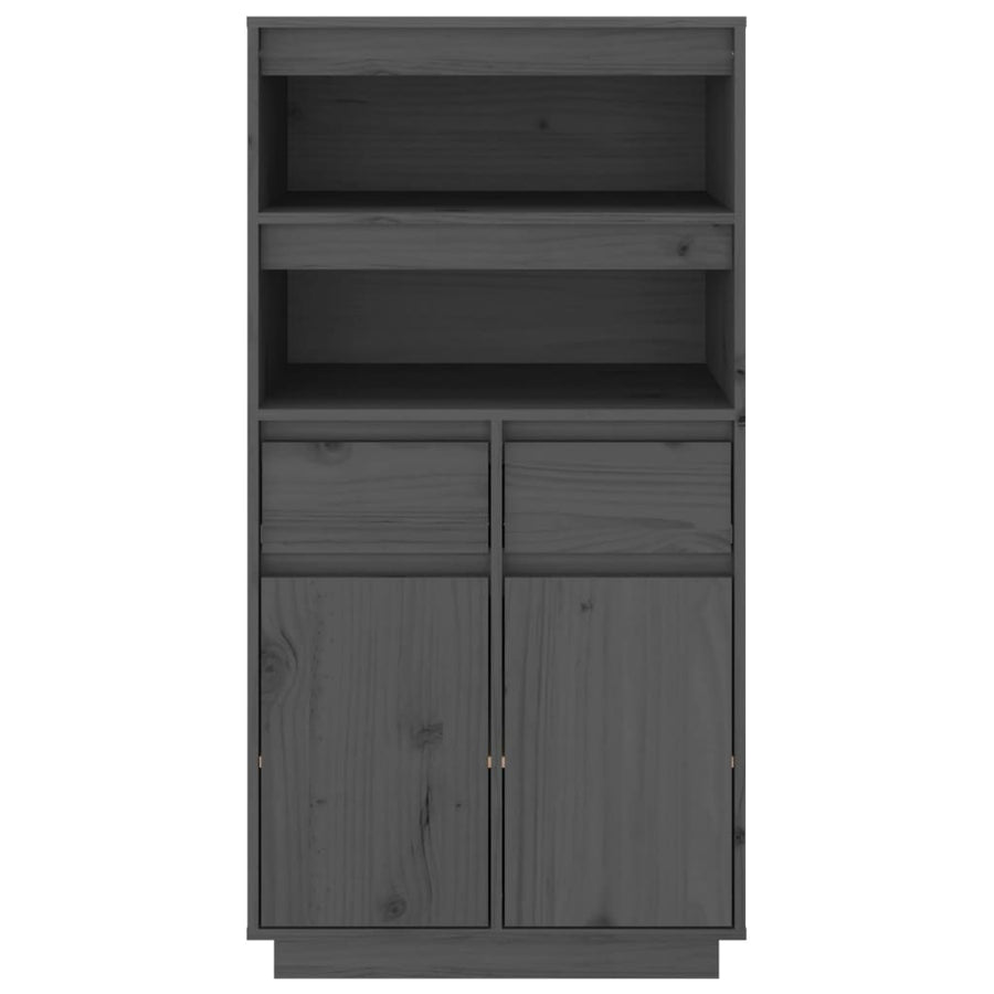 Hoge Kast 60X40X116,5 Cm Massief Grenenhout Grijs