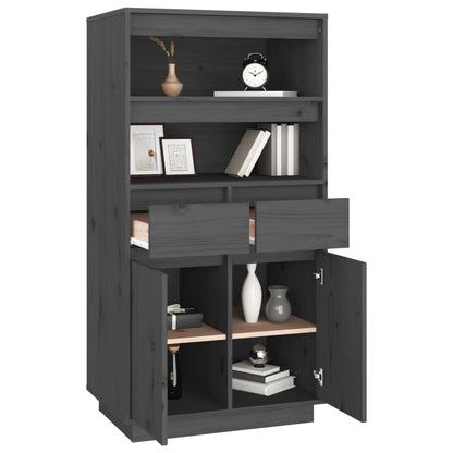 Hoge Kast 60X40X116,5 Cm Massief Grenenhout Grijs