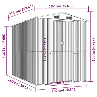 Tuinschuur Gegalvaniseerd Staal 192 x 274 x 223 cm Groen