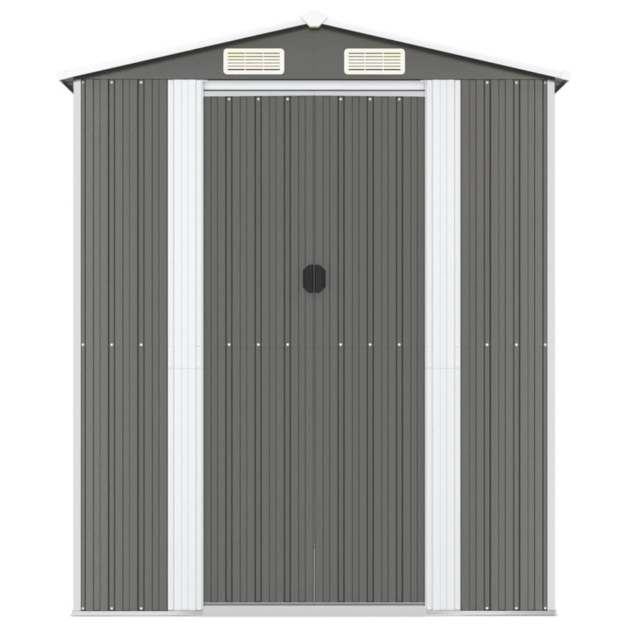 Tuinschuur 192x440x223 cm gegalvaniseerd staal lichtgrijs