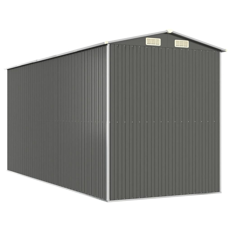 Tuinschuur 192x440x223 cm gegalvaniseerd staal lichtgrijs