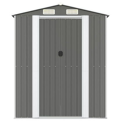 Tuinschuur 192x606x223 cm gegalvaniseerd staal lichtgrijs
