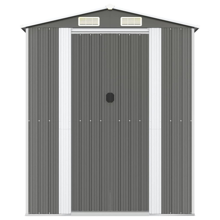 Tuinschuur 192x606x223 cm gegalvaniseerd staal lichtgrijs