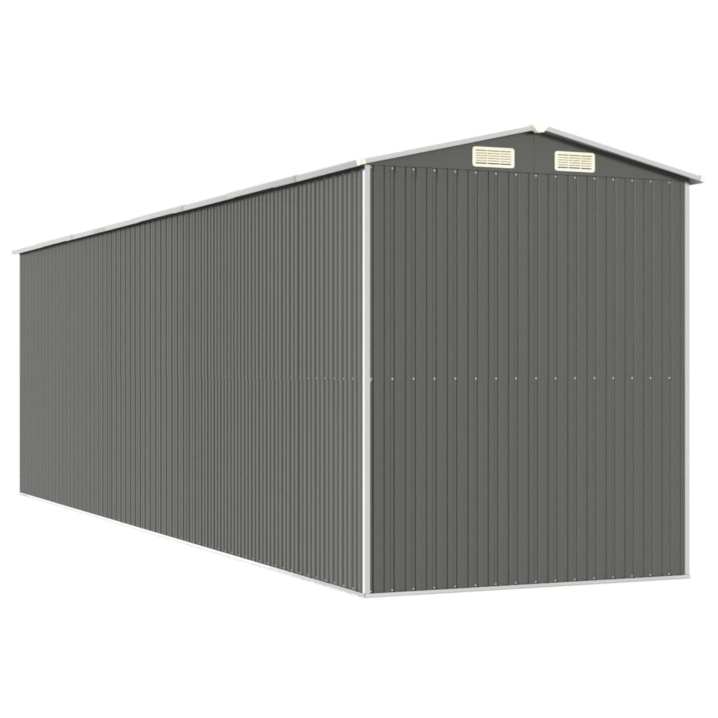 Tuinschuur 192x689x223 cm gegalvaniseerd staal lichtgrijs